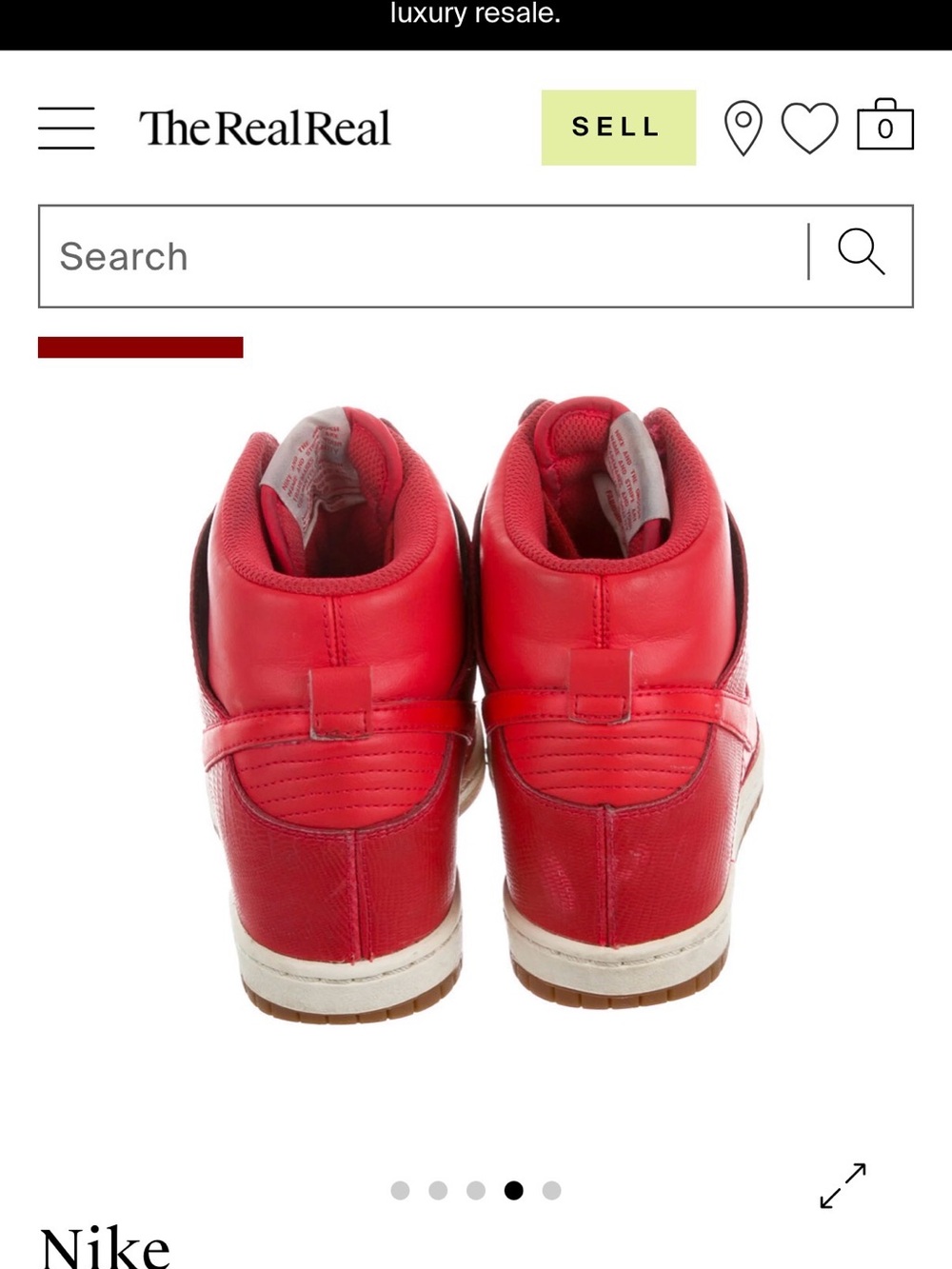 Nike Women’s Red High-Top Wedge Sneakers - Picture 4 of 5